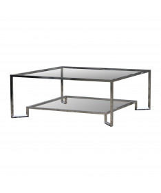 coffee table en fer et verre incolore