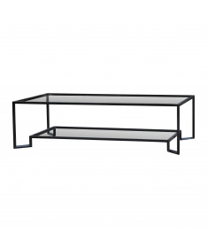 table salon fer moderne nickelé