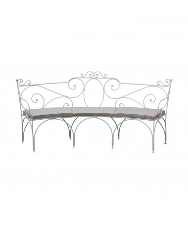 Banc de jardin avec coussins