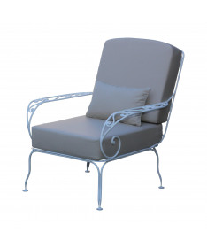 Fauteuil en fer forgé avec coussins