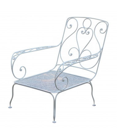 Fauteuil avec assise cannage en fer