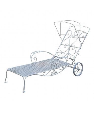Lounger en fer forgé blanc