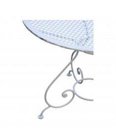 Pied de table en fer forgé blanc